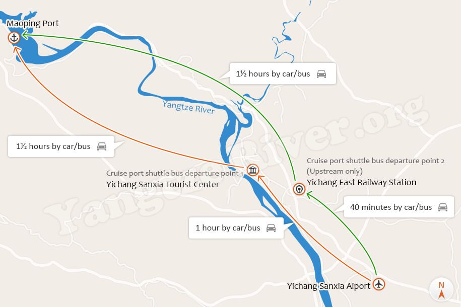 map of Maoping port in Yichang